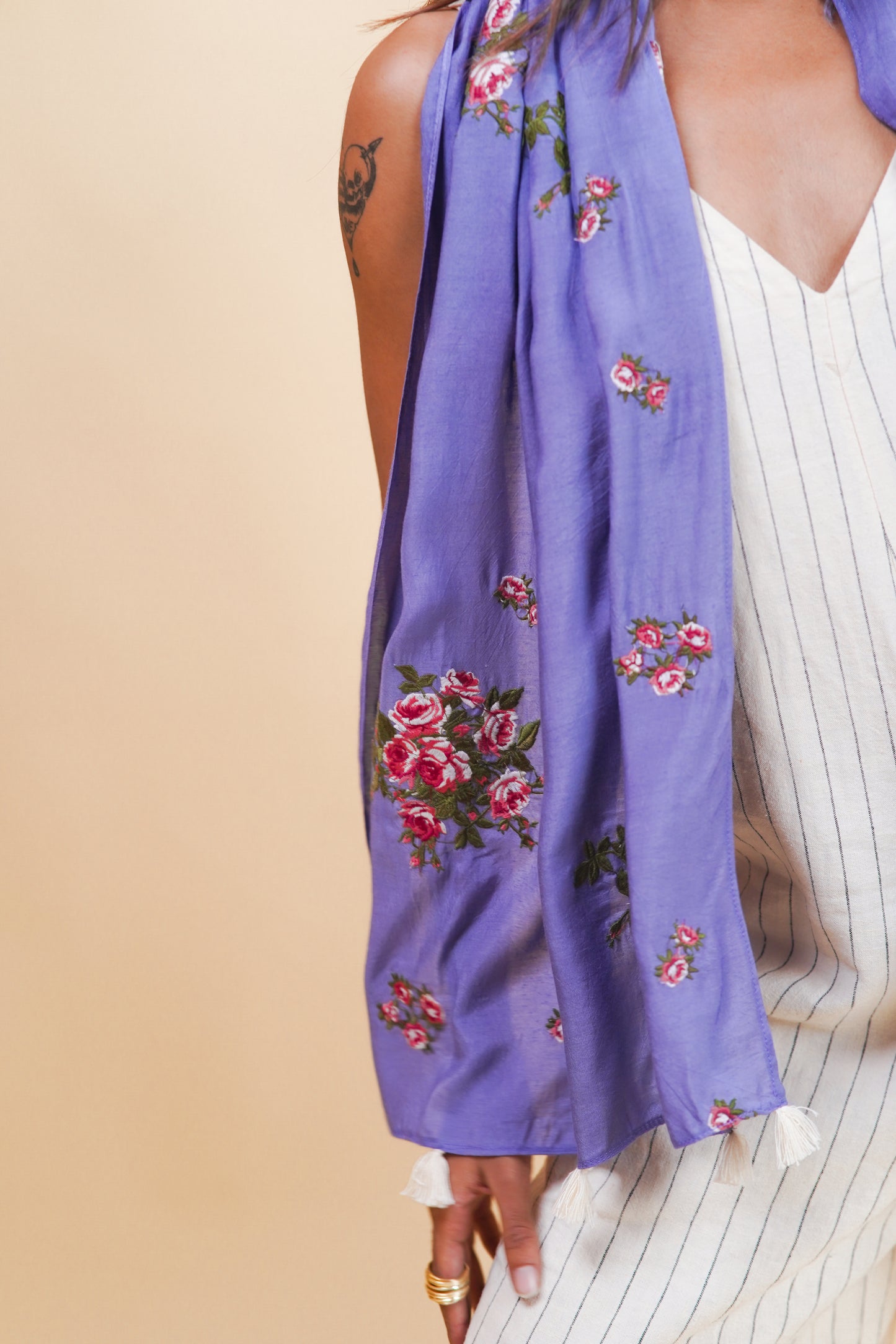 DUSK ORCHID TEA ROSE SCARF