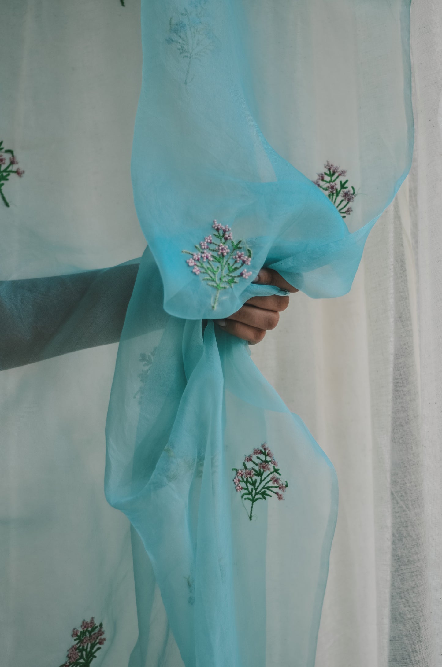 Blue Iris Organza Duppatta