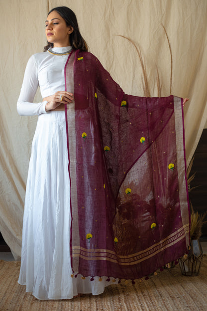 Plum Dahlia Linen