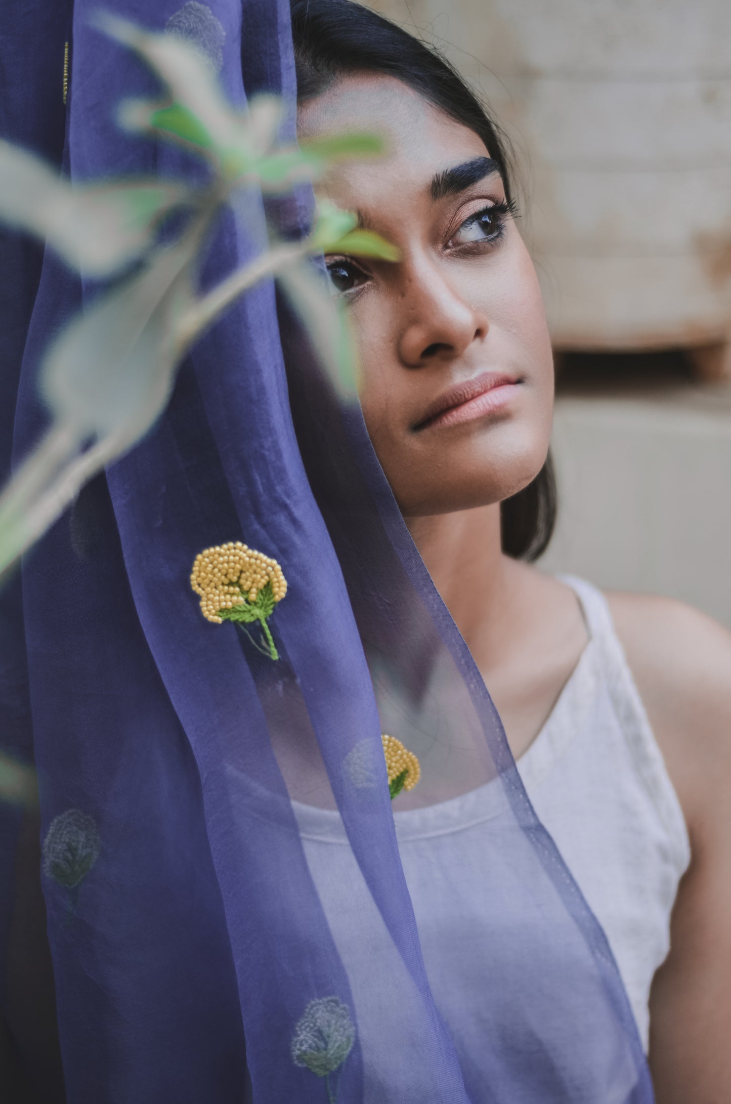 Purple Dahlia Organza Fabric