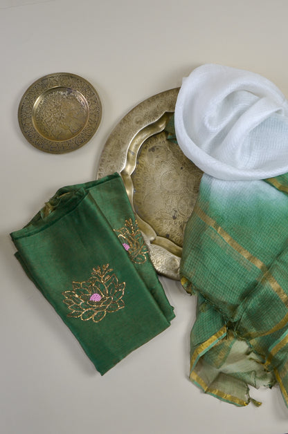 Lotus Chanderi fabric & Duppatta Combo Set