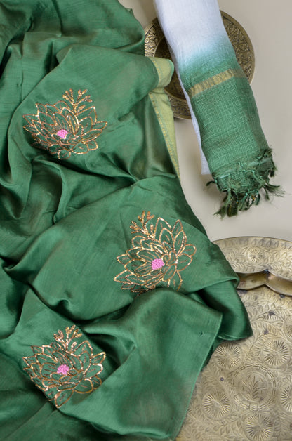 Lotus Chanderi fabric & Duppatta Combo Set