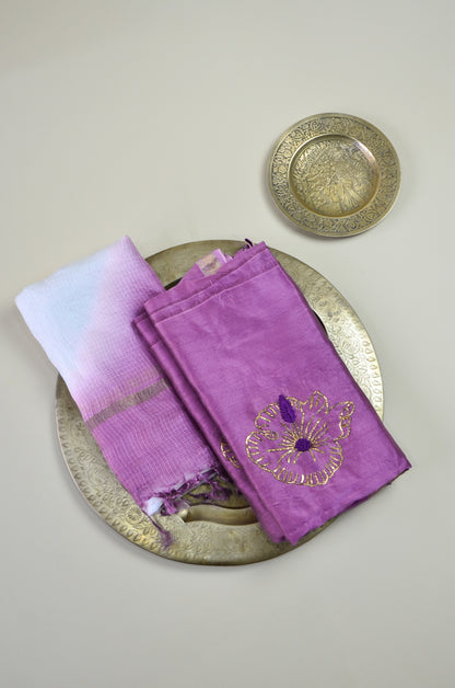 Jasmine Chanderi fabric & duppatta combo set