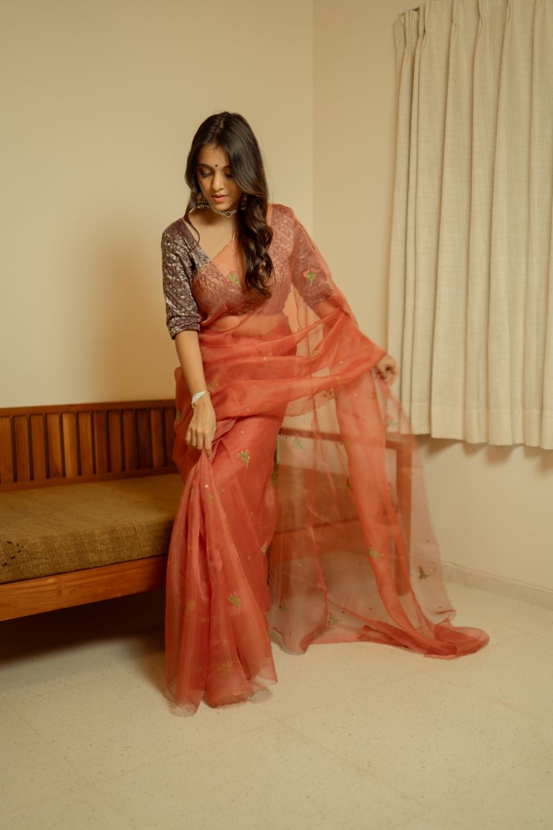 Sandhya Organza Saree โ Khes Textile