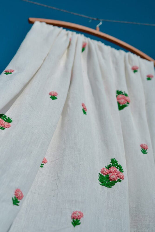 White Khadi With Gulbahar Fabric